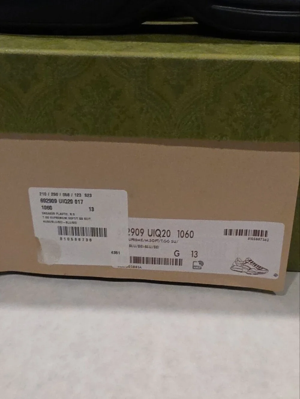 Gucci Men's Navy and Cream GG Monogram Low-Top Sneakers
